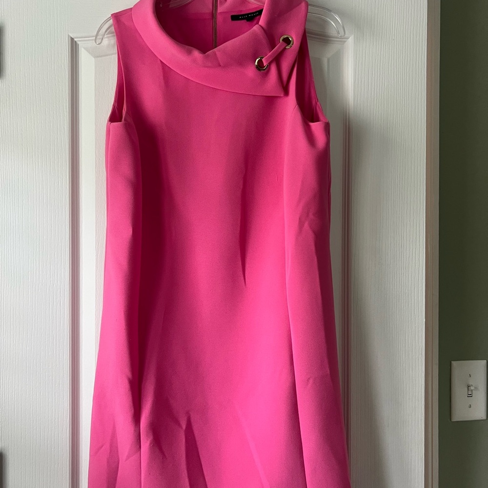Alex Marie Hot Pink Mini Dress with Gold Accents